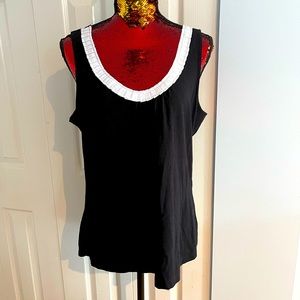 Black with white ribbon edging